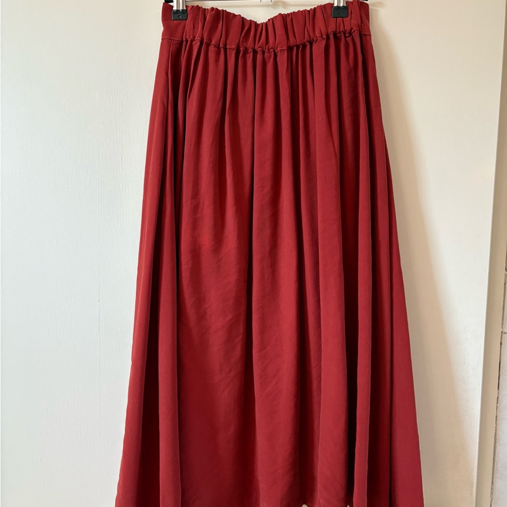 Pinkyotto Red Button-Front A-Line Skirt with Pleats - Picture 8 of 16